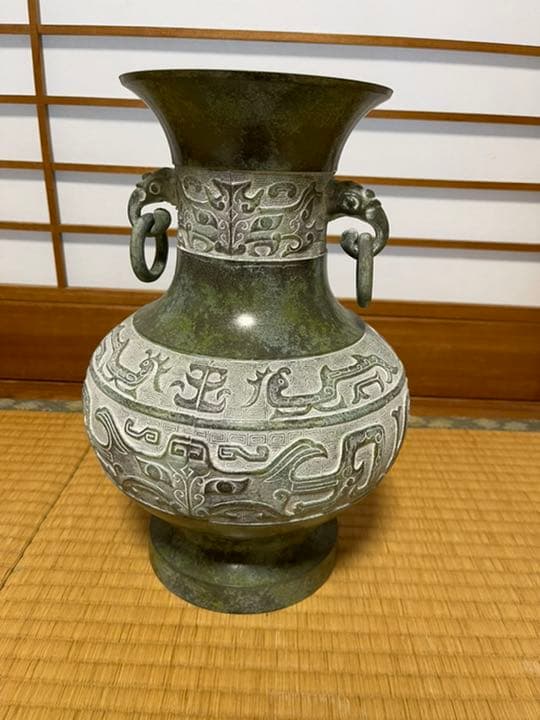 【値下げ】真峰 鋳銅花瓶 高さ31cm