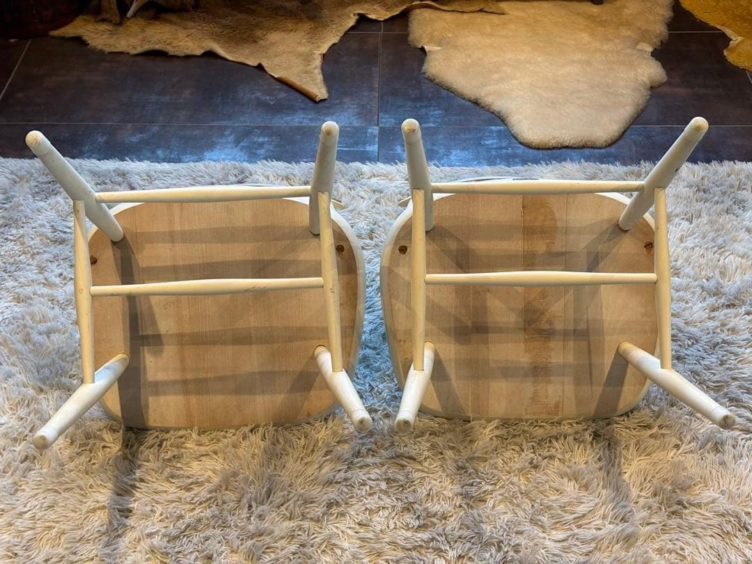 ②太平 ウィンザーチェア　ホワイト　ゴールドスミスチェア　2脚セット　IZ