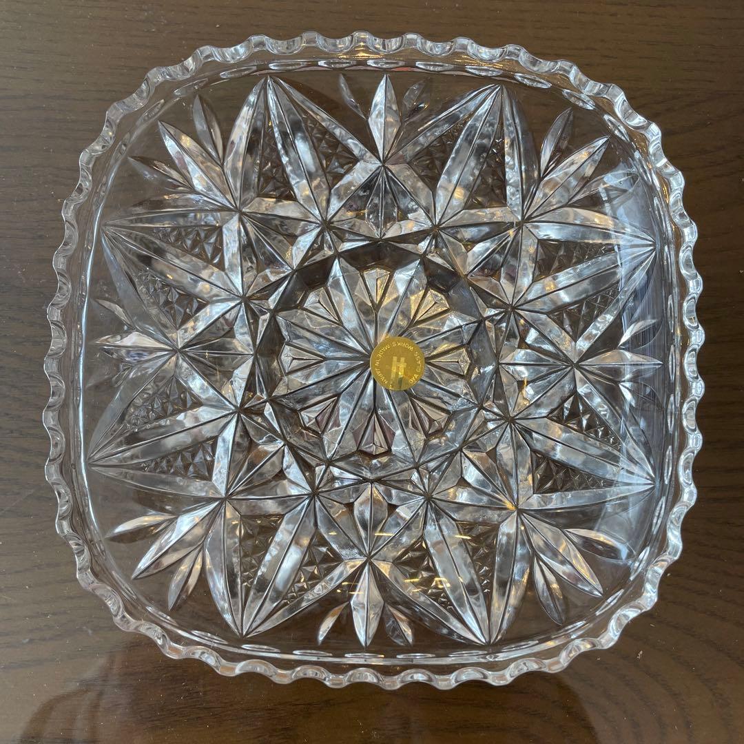 新品①三洋陶器　龍峰窯　金彩古伊万里　中鉢揃　５客②HOYAクリスタル中皿　5枚