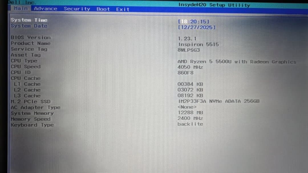 DELL Inspiron 15 5515 ノートPC 12GB\256GB