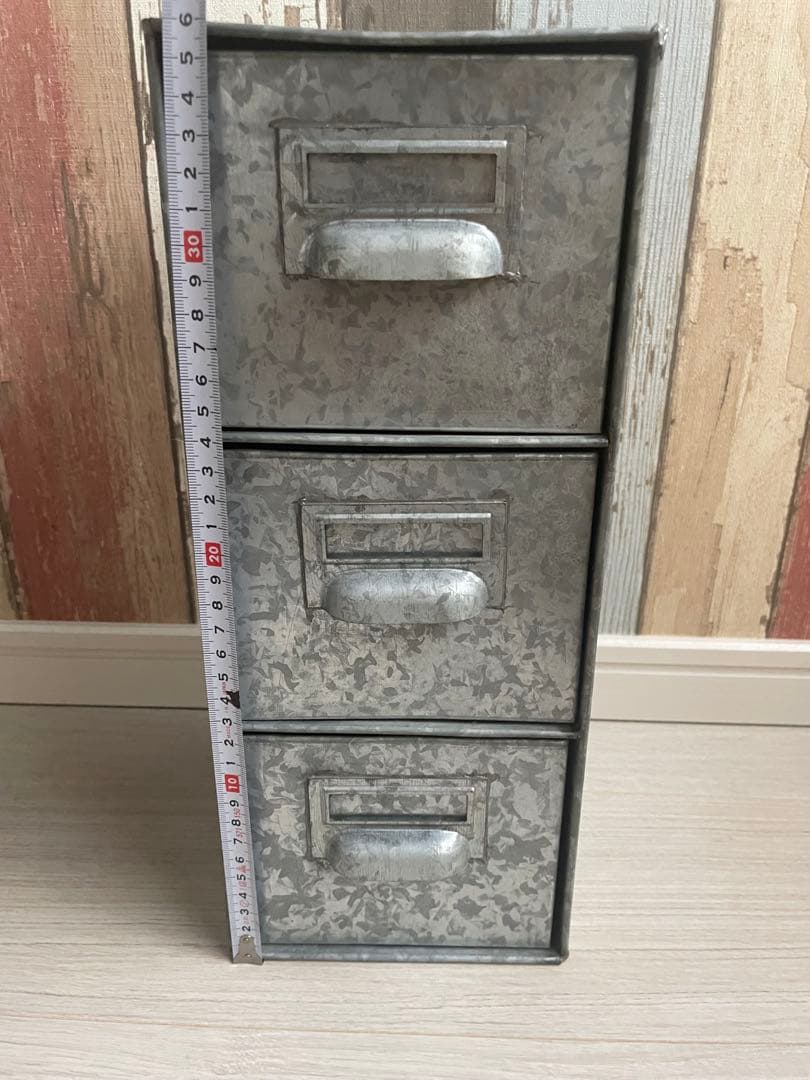 ブリキ　3段ボックス　小物入れ　アンティーク