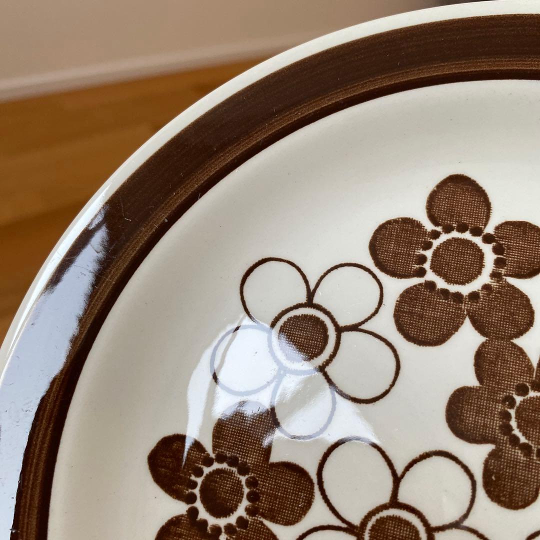 ① 18cm ブラウン アネモン Anemon ロールストランド ケーキプレート