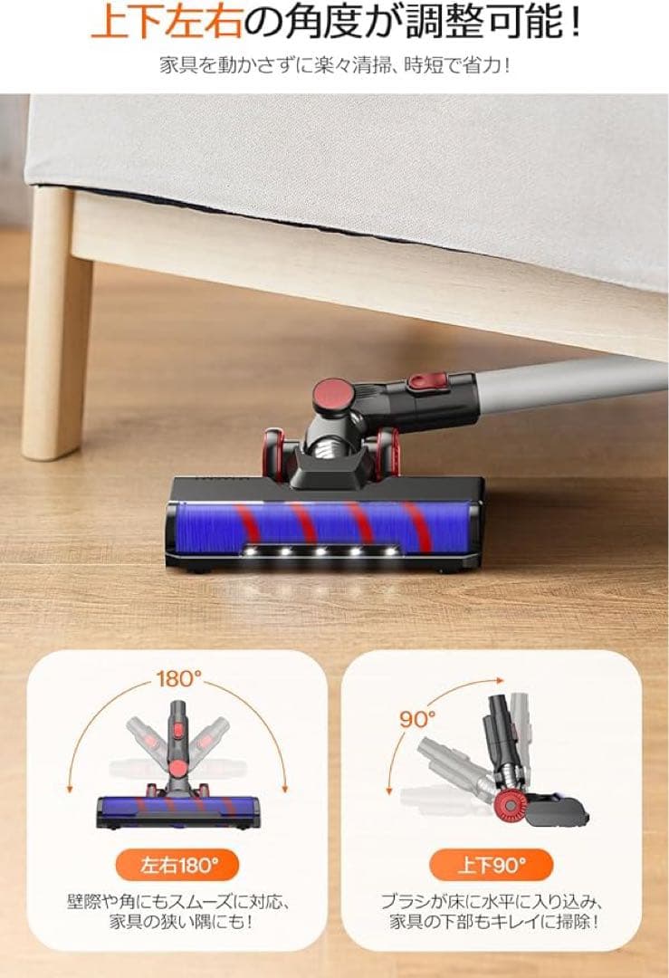 ✨掃除機 コードレス 【25000pa強力吸引&LED液晶ディスプレイ】充電式