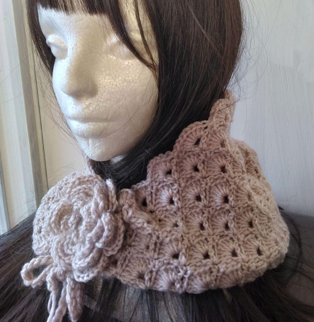 大きなお花つきグレーピンク？ボンネット風フード帽子アレンジ色々ハンドメイド