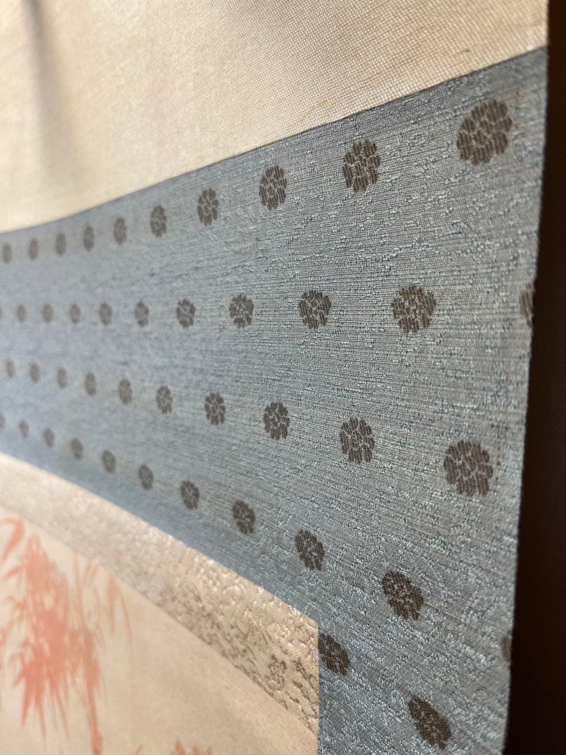 掛軸 法覚寺14世 安田酔竹「 朱竹図 」996