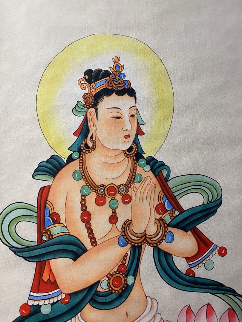 张大千 壁画观音 中国画 掛け軸 水墨画 和室 玄関 茶室 壁掛け 美術品