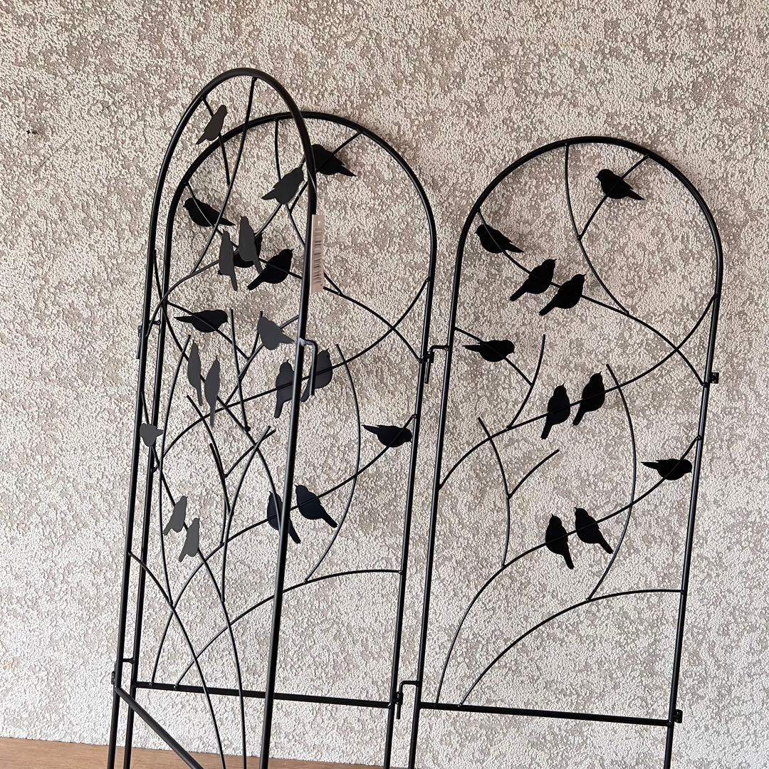 小型アイアン3連ブラックパーテーション