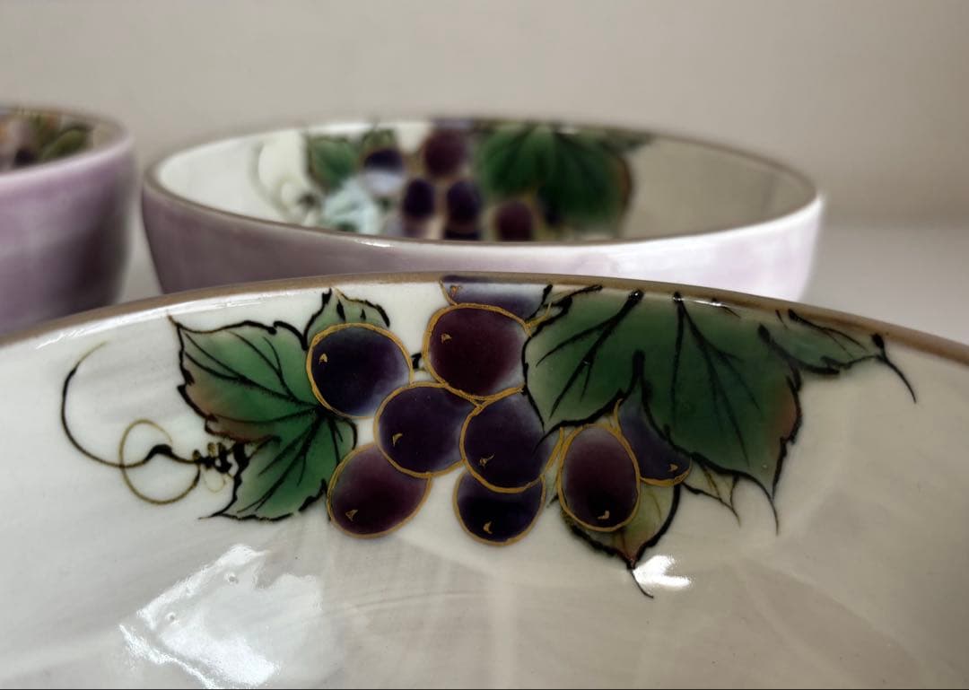 陶葊　陶あん　茶碗　飯碗　京焼　清水焼　桜　紫　薄紫 4客セット