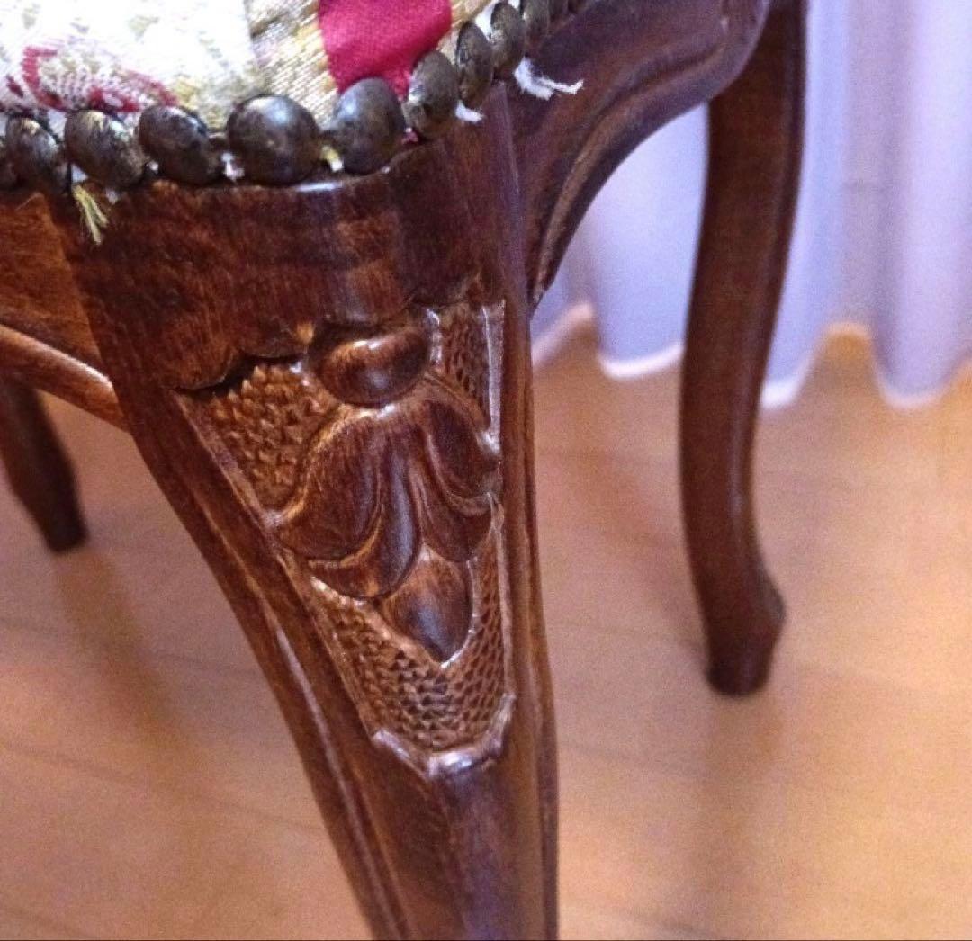 木製スツール 猫脚 イタリア製 ロココ調 アンティーク