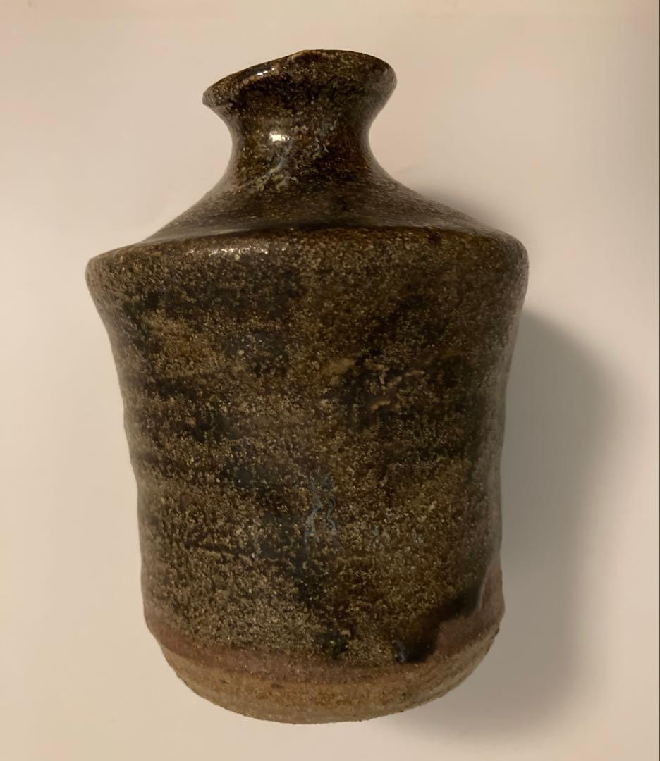唐津　朝鮮唐津　時代　花入　徳利 一輪挿し　花生け 花瓶 骨董 黒唐津