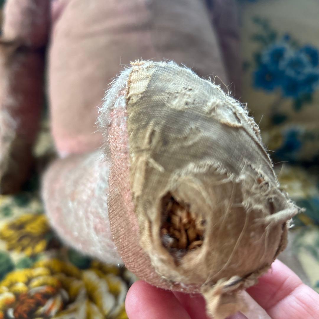 アンティークベア　フランスアンティーク　シャビィシック　ピンク色のベア