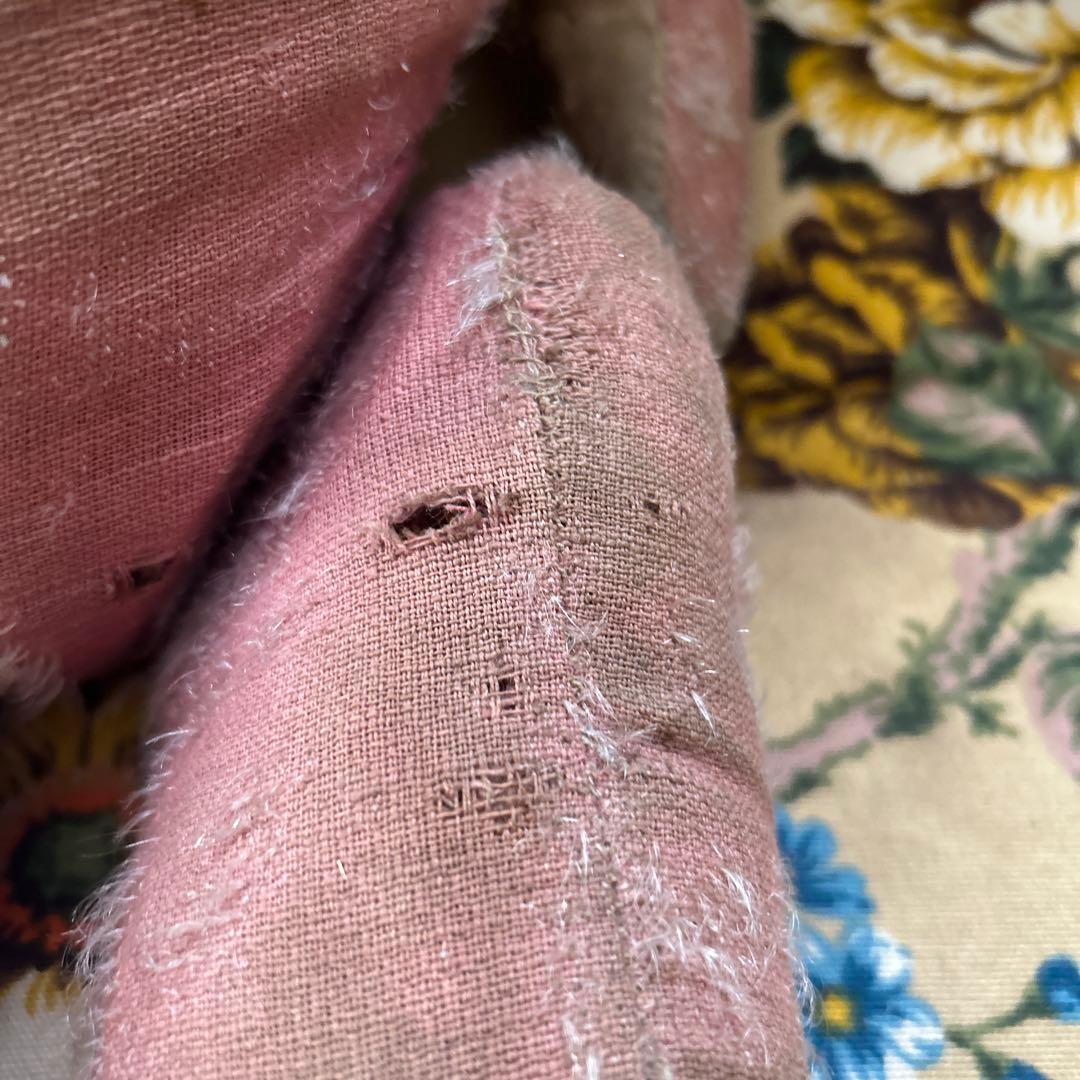 アンティークベア　フランスアンティーク　シャビィシック　ピンク色のベア