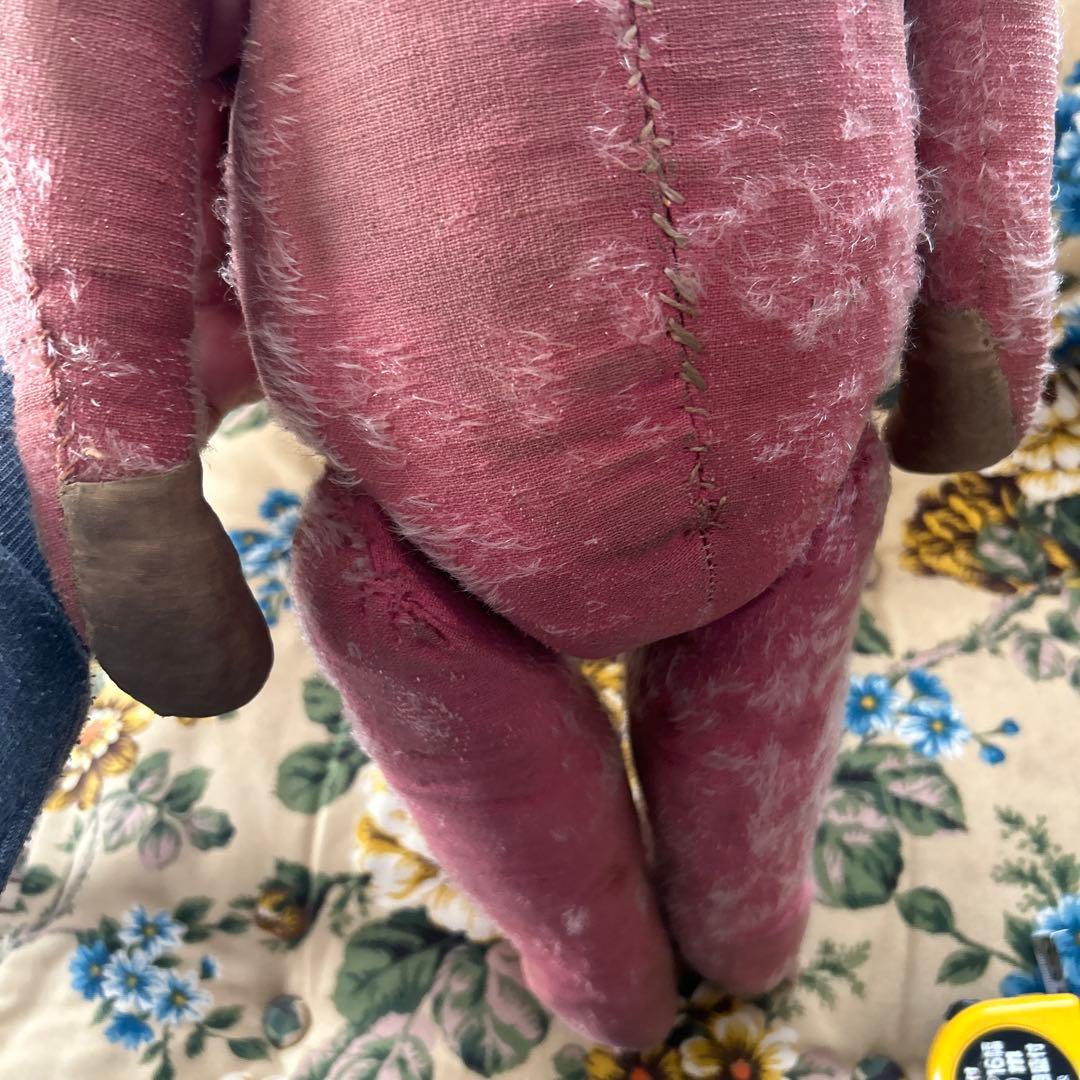 アンティークベア　フランスアンティーク　シャビィシック　ピンク色のベア