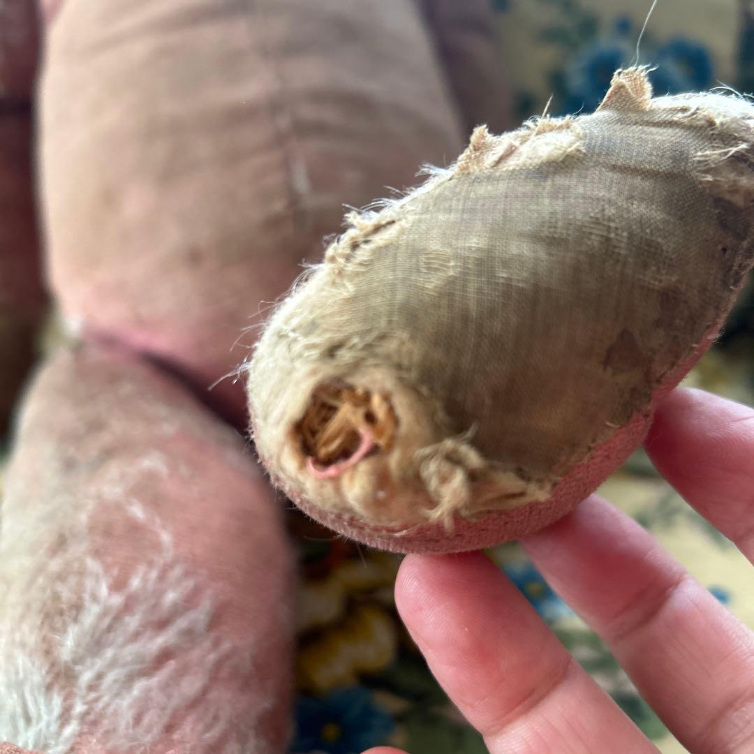 アンティークベア　フランスアンティーク　シャビィシック　ピンク色のベア