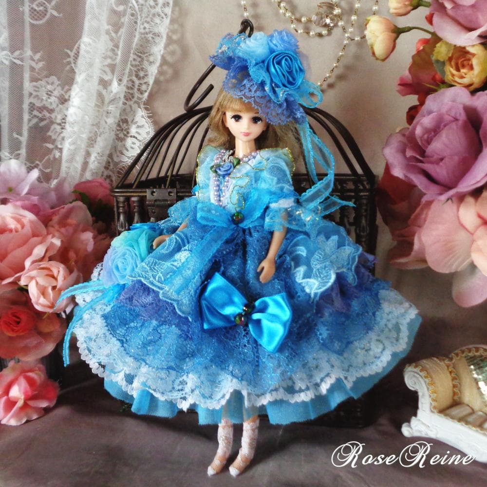 ロリータロマンス ミスティーブルーのクラシカルフリルドレス