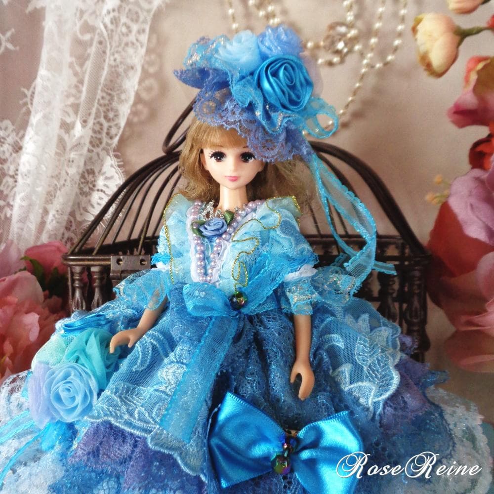 ロリータロマンス ミスティーブルーのクラシカルフリルドレス