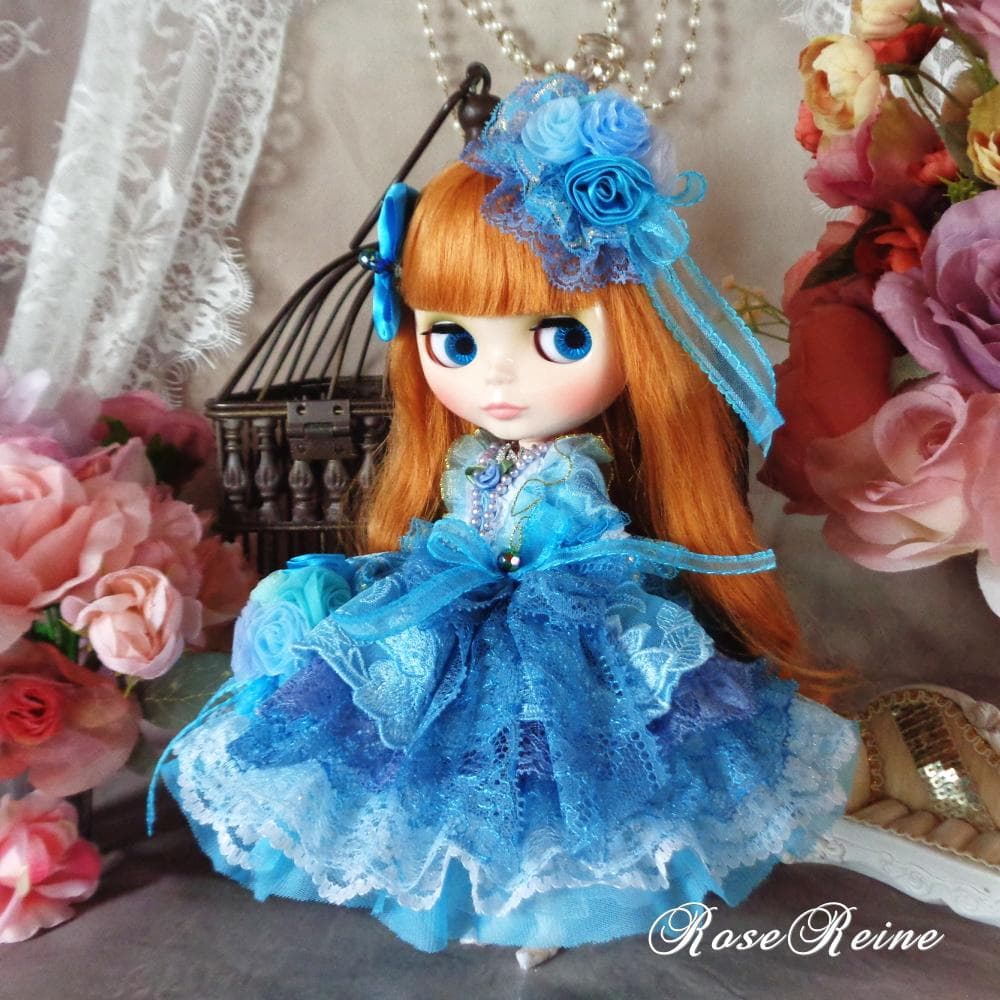 ロリータロマンス ミスティーブルーのクラシカルフリルドレス