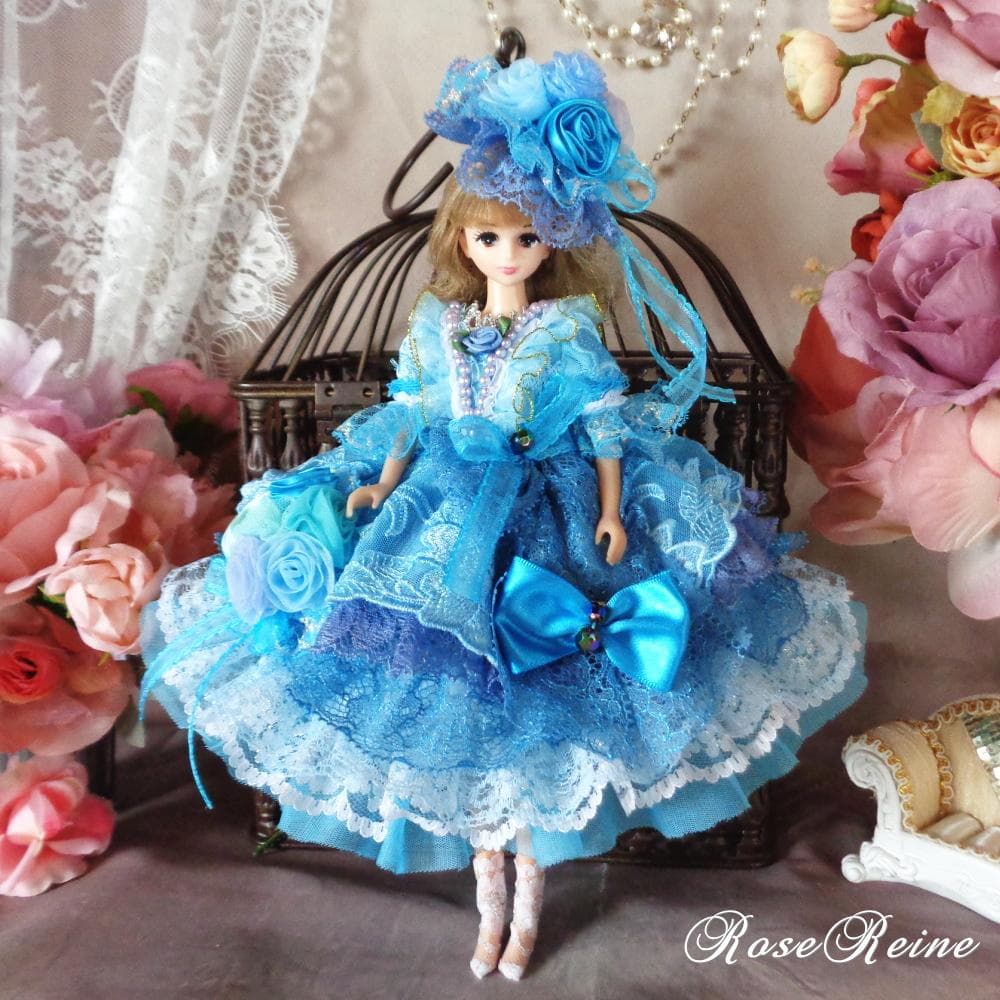 ロリータロマンス ミスティーブルーのクラシカルフリルドレス