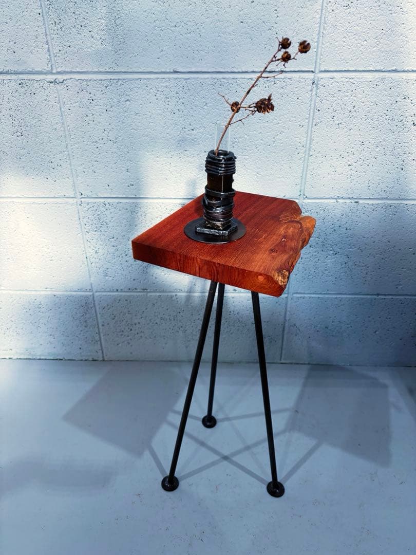 欅材サイドテーブル　フラワースタンド　花台　コーヒーテーブル　観葉植物置き台
