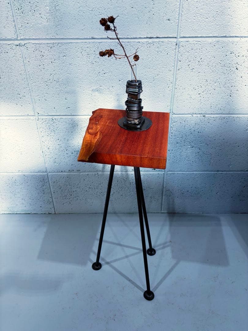 欅材サイドテーブル　フラワースタンド　花台　コーヒーテーブル　観葉植物置き台