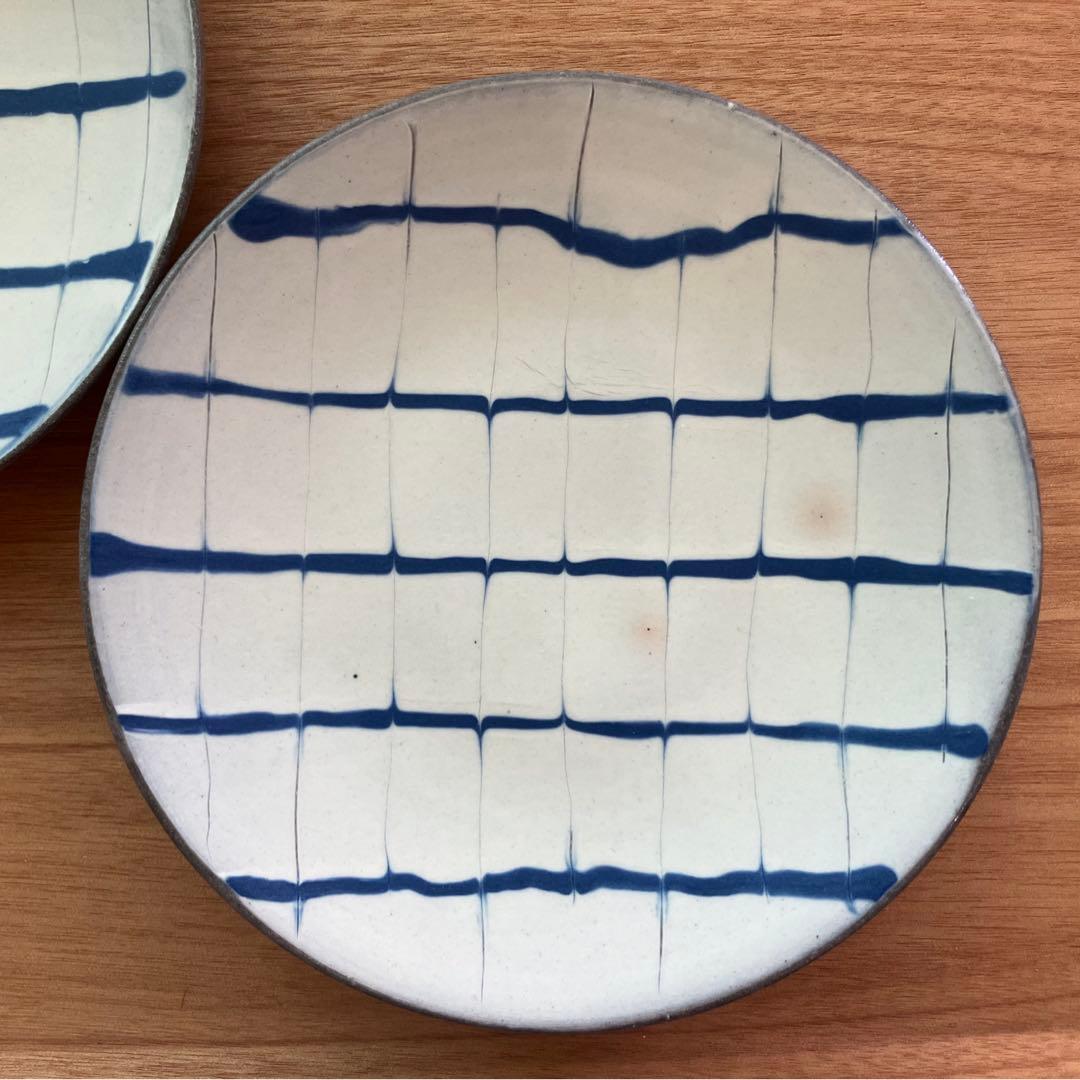 ココチ舎　スリップ　丸皿　6寸　2枚