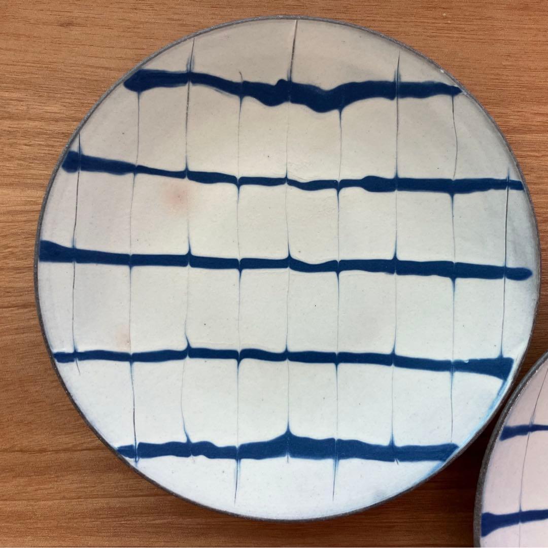 ココチ舎　スリップ　丸皿　6寸　2枚