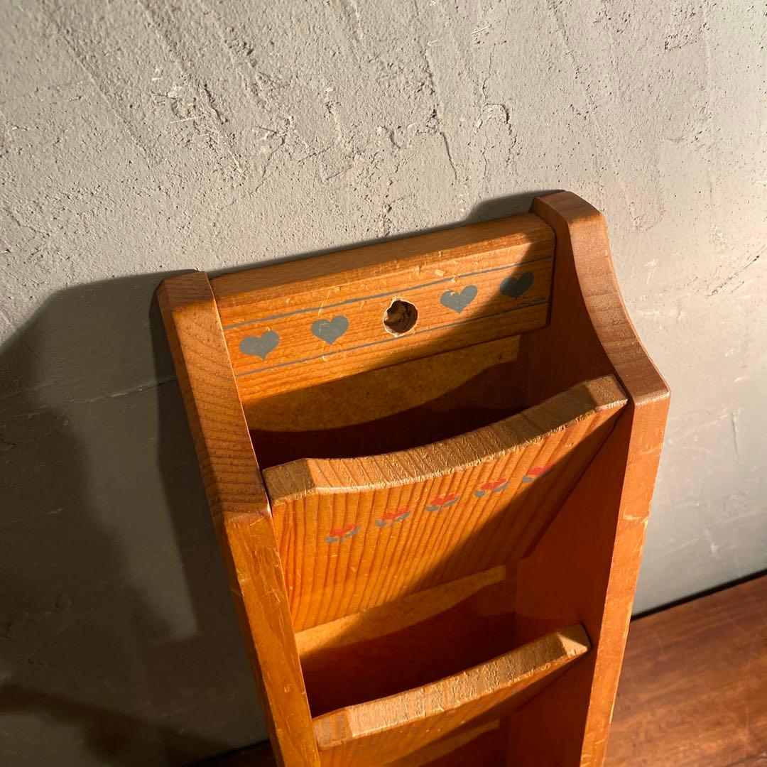 カナダ製 ヴィンテージレターラック 壁掛け カントリー 木製 手紙入れ