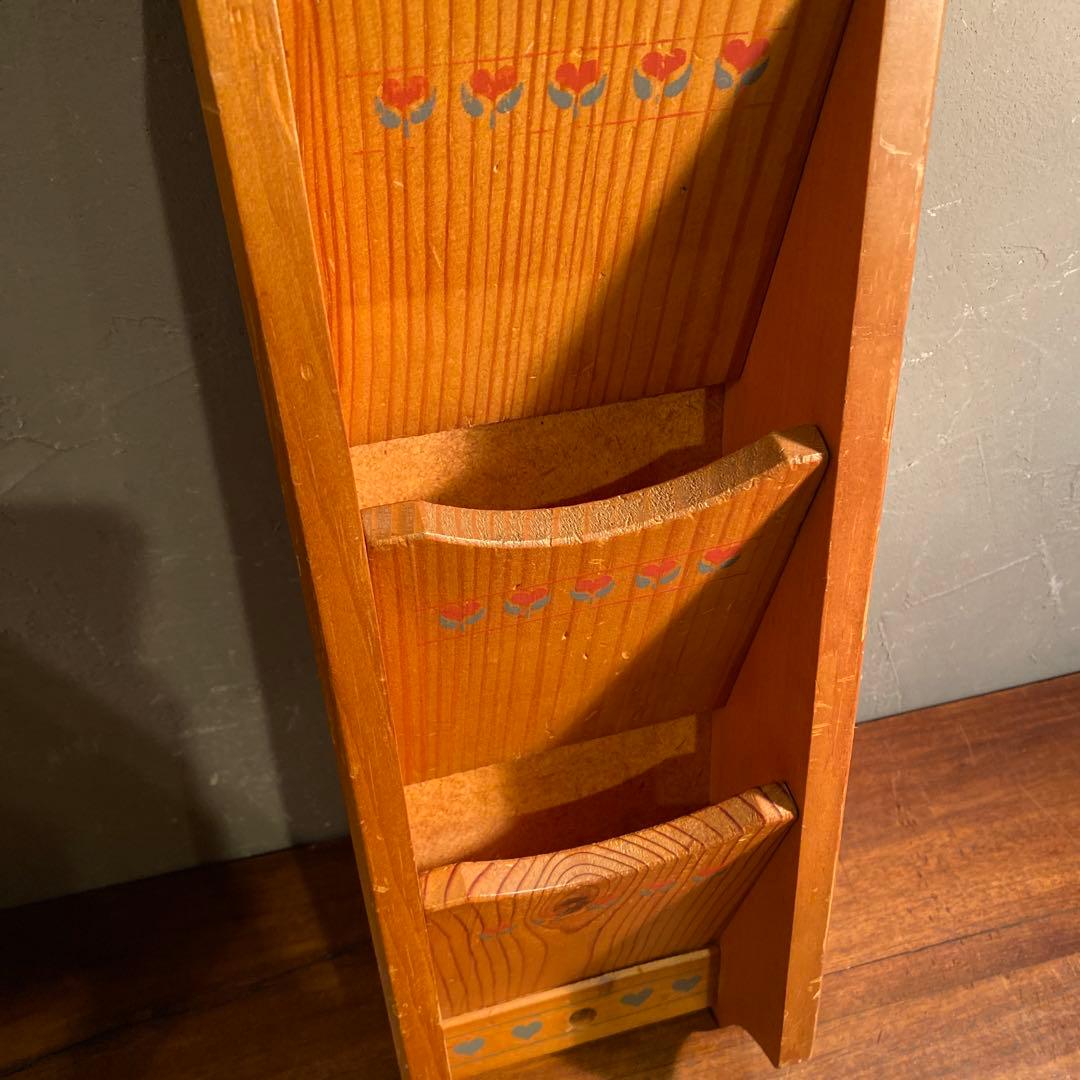 カナダ製 ヴィンテージレターラック 壁掛け カントリー 木製 手紙入れ