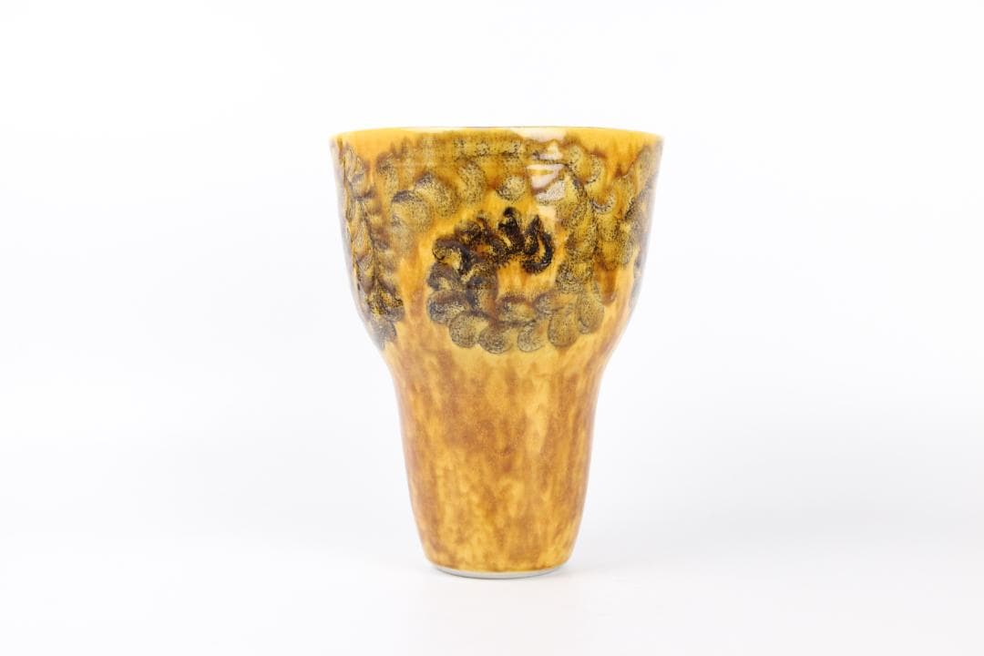 九谷焼 浅蔵五十吉 作 釉彩 梅紋 花器 花瓶 置物 FF01-13