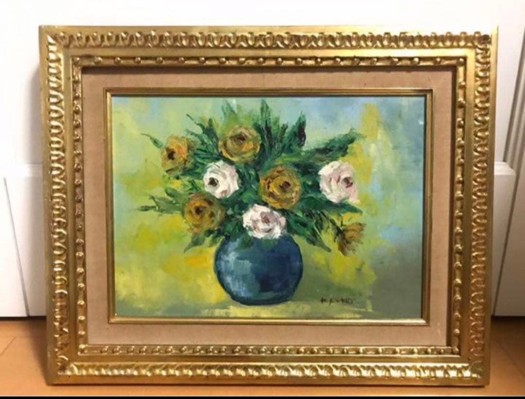 再値下げ❗️一点物❣️肉筆原画　油絵　静物　花