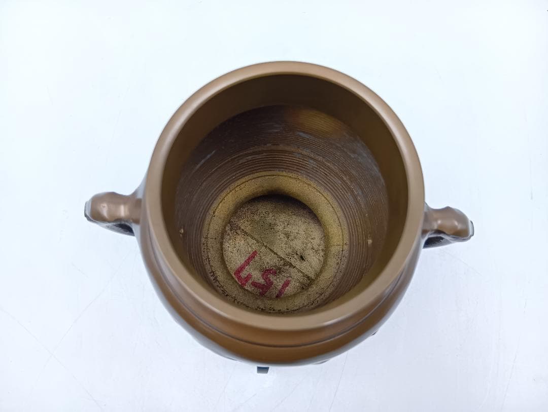 高岡銅器 薄端 尺0 共耳新山水 花器 花瓶