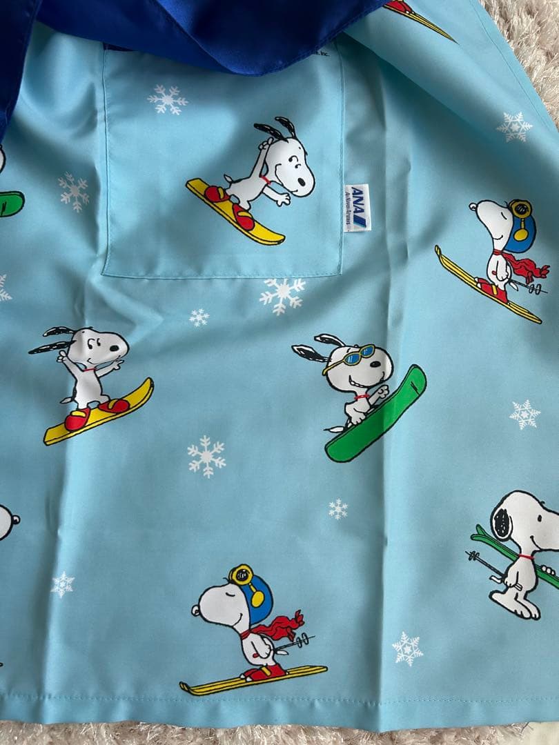 スヌーピー ANA エプロン 水色