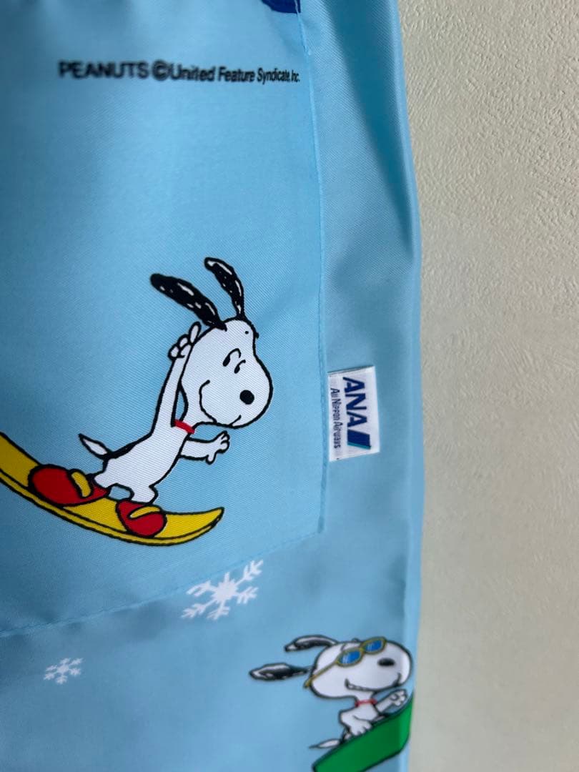 スヌーピー ANA エプロン 水色