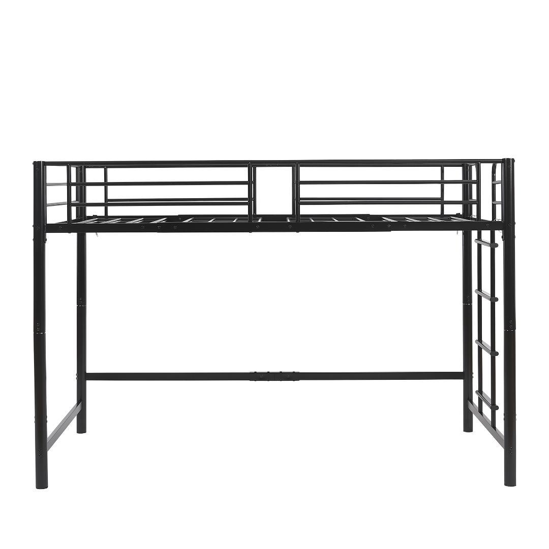 スチール製ロフトベッド【S·シングル】 高さ140cmロータイプ BLACK