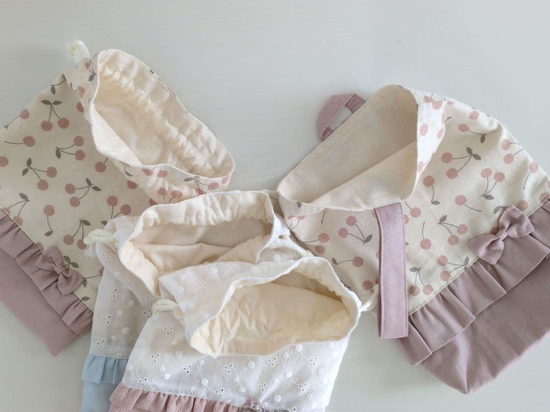 ハンドメイド レッスンバック　お着替え袋　上靴袋　給食袋　入園入学セット