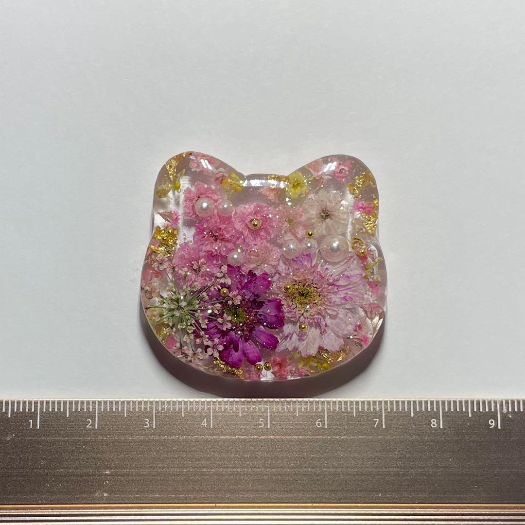 ネコネコ-1 ハンドメイド レジン ヘアゴム ブローチ ポニーフック キーホルダ