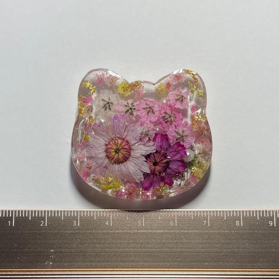 ネコネコ-1 ハンドメイド レジン ヘアゴム ブローチ ポニーフック キーホルダ