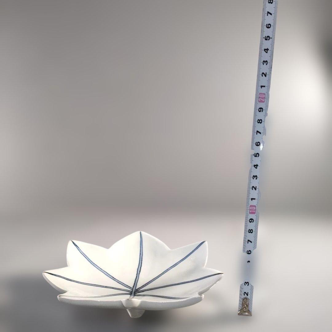 大福もちA1367-6/北大路魯山人写/祥山 造/美食道楽 染付紅葉形三