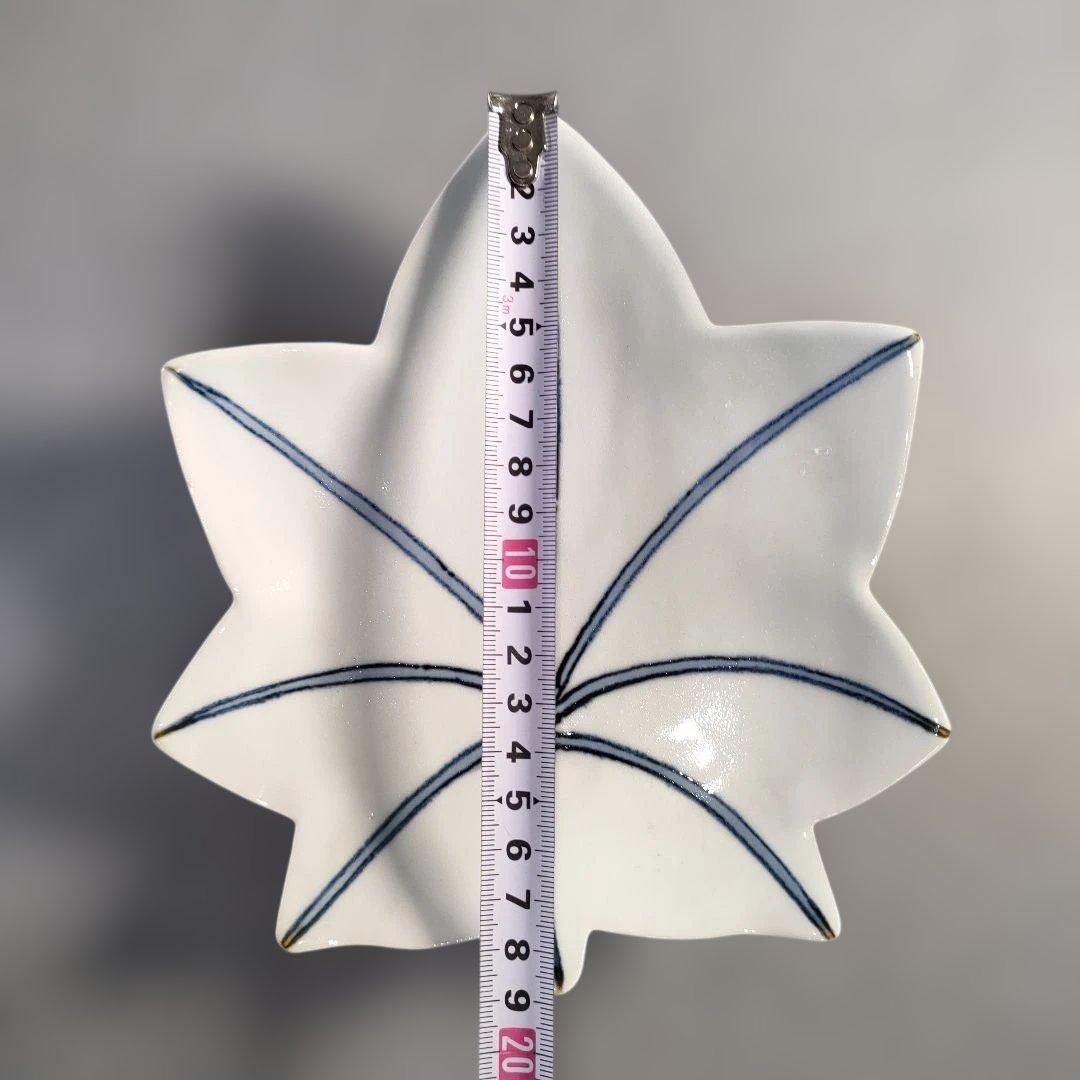 大福もちA1367-6/北大路魯山人写/祥山 造/美食道楽 染付紅葉形三