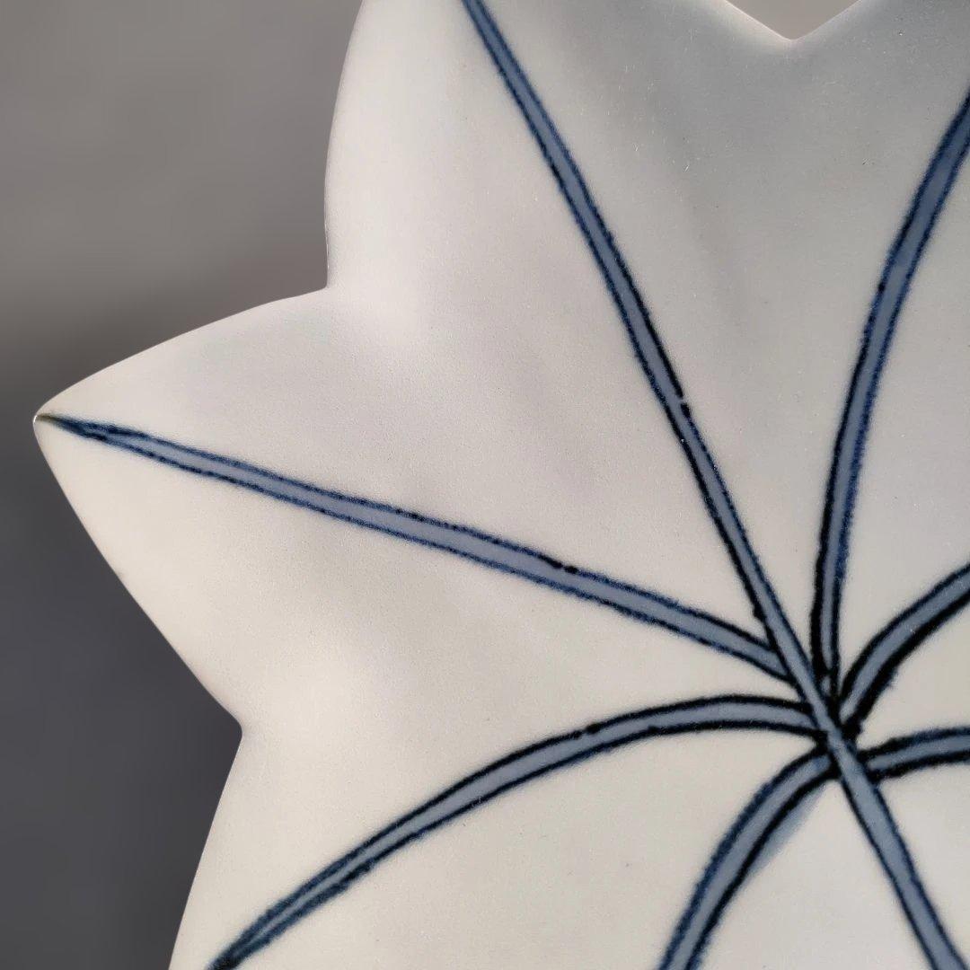 大福もちA1367-6/北大路魯山人写/祥山 造/美食道楽 染付紅葉形三