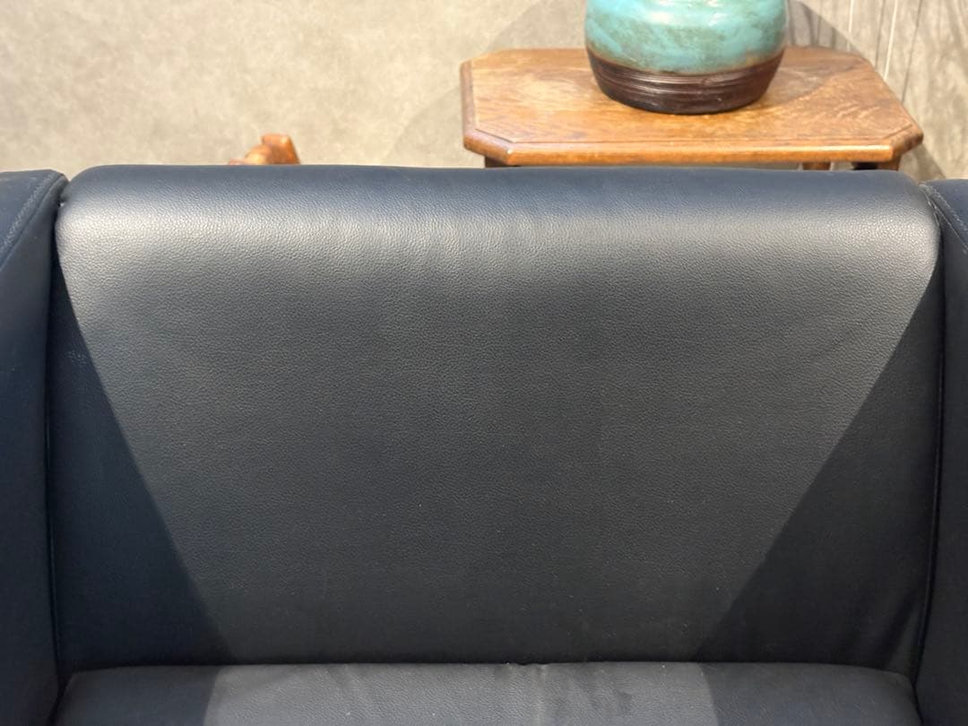 ②ブラック モダン 1人掛けソファ 1Pソファ 合皮レザー アンティーク SG