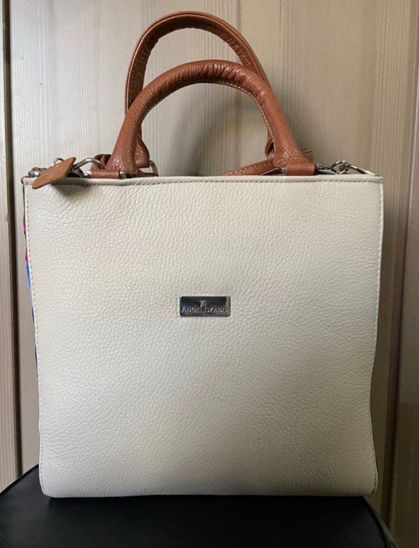 ［ケースおまけ付き］メキシコ　レザーエンブロイダリー　ハンドバッグ