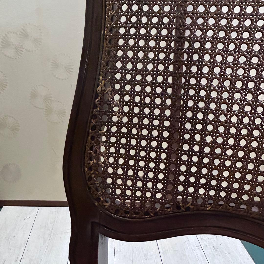 猫足 ダイニングチェア 座面着物リメイク 背ラタン