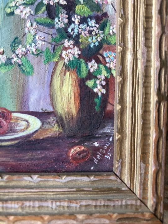 1935年 油絵 絵画 118mmＸ100mm 戦前