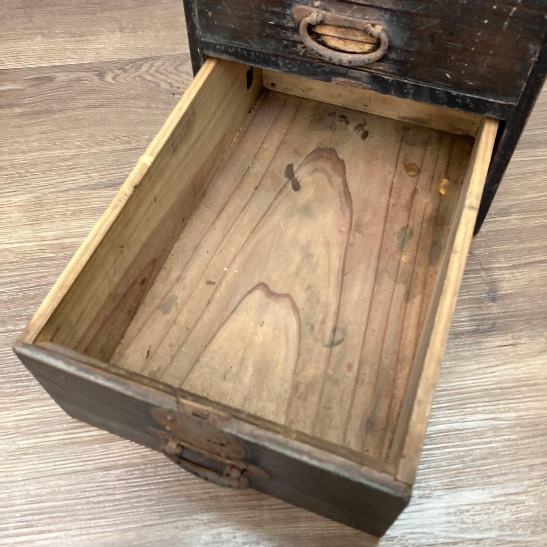 E-3 希少 アンティーク 小引き出し 3段 時代箪笥 和家具 当時物