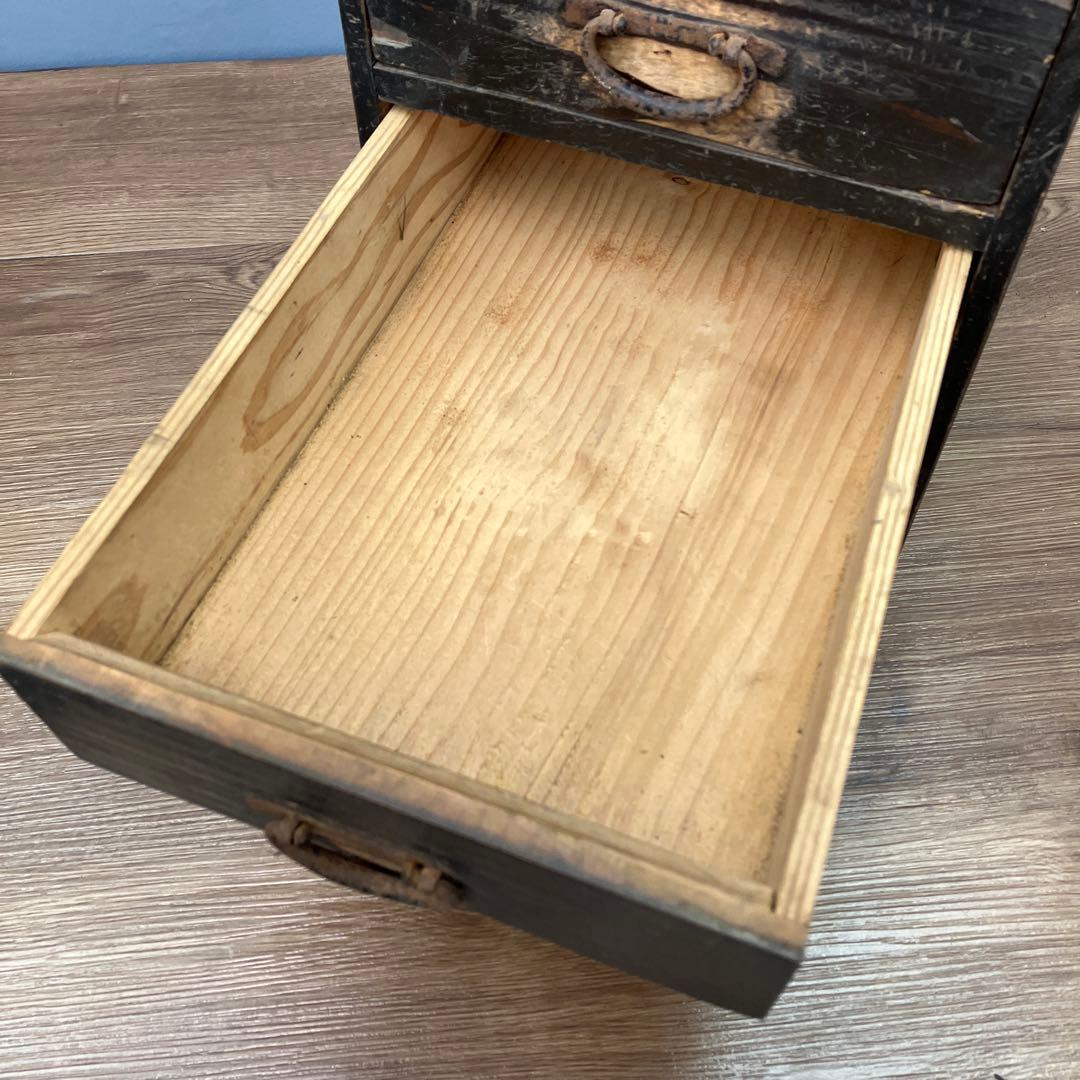 E-3 希少 アンティーク 小引き出し 3段 時代箪笥 和家具 当時物