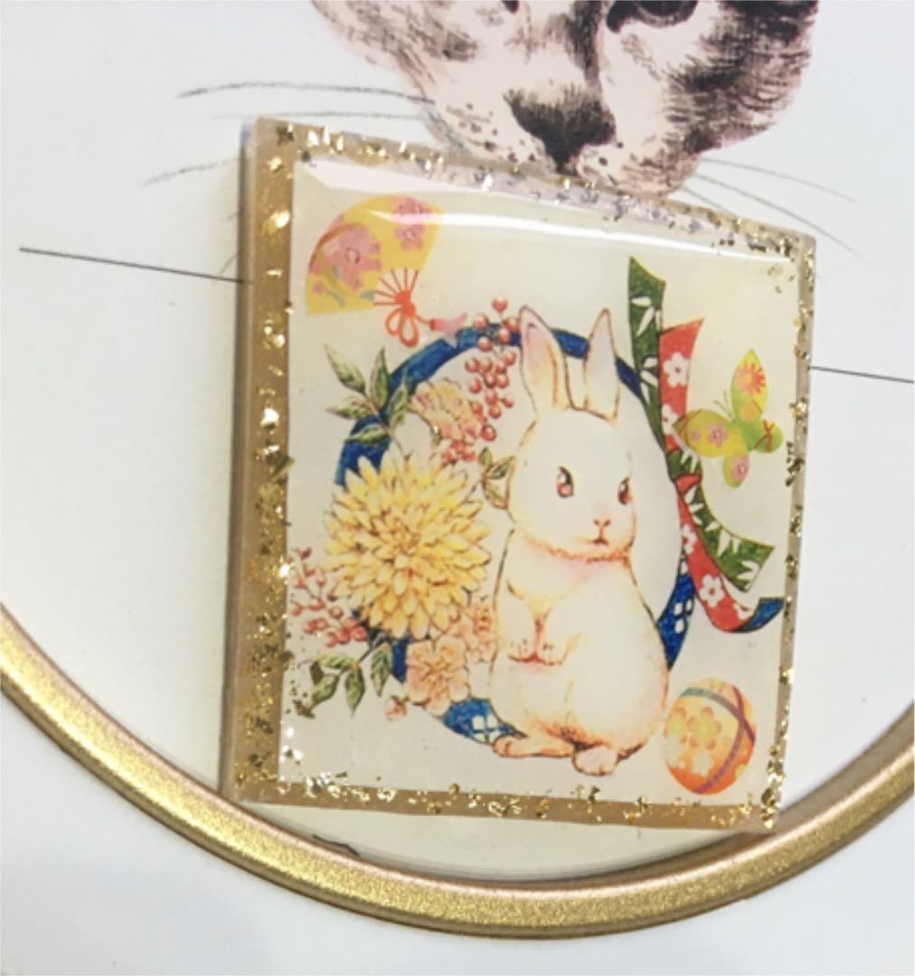 レジンヘアゴム♡年賀うさぎさん