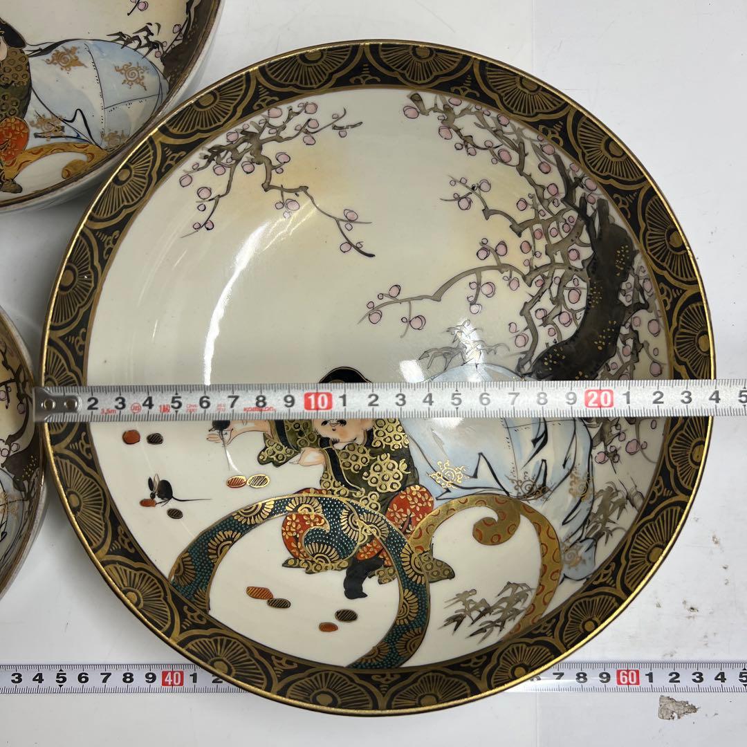 明治時代 九谷焼 三ツ鉢 東キ8-0204②