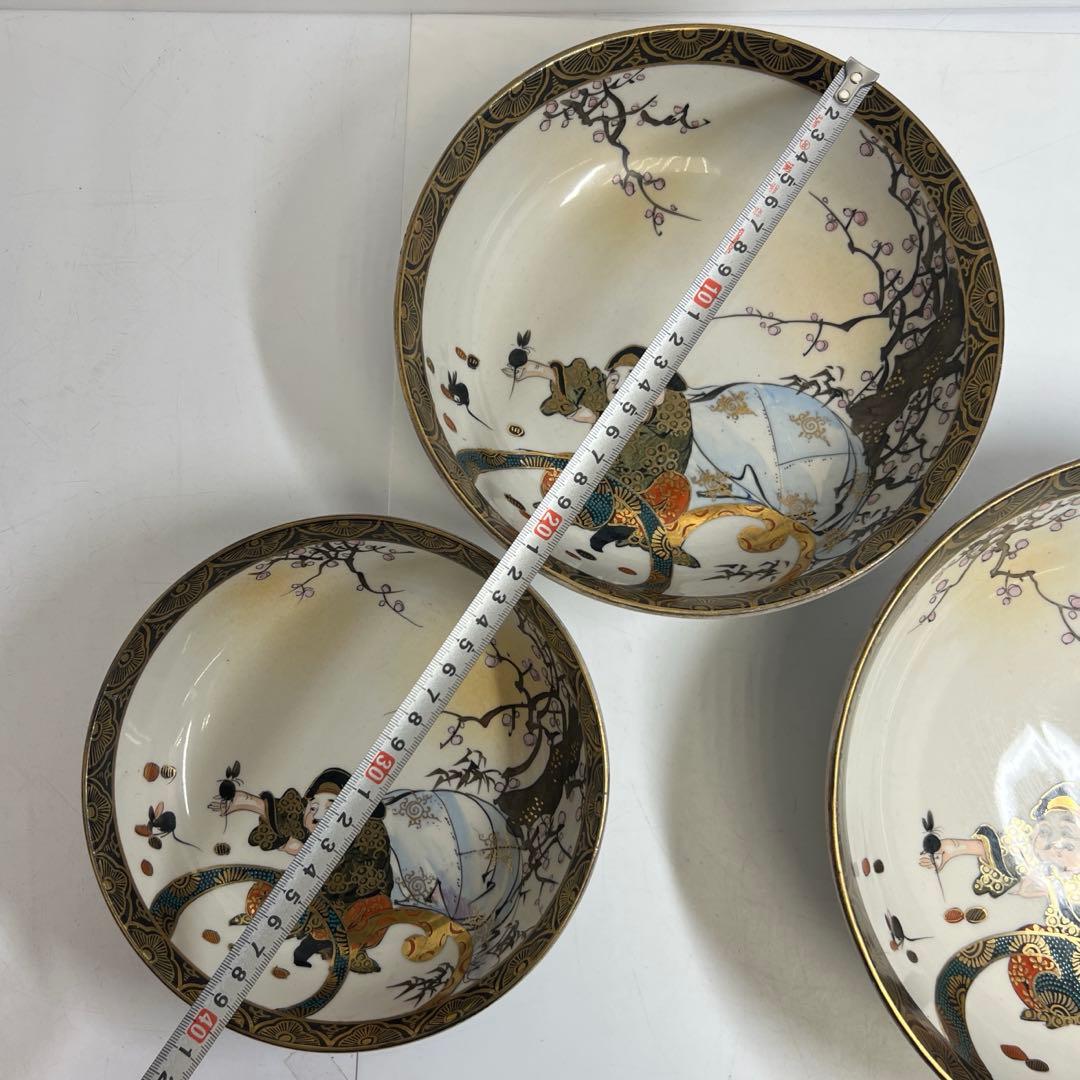 明治時代 九谷焼 三ツ鉢 東キ8-0204②