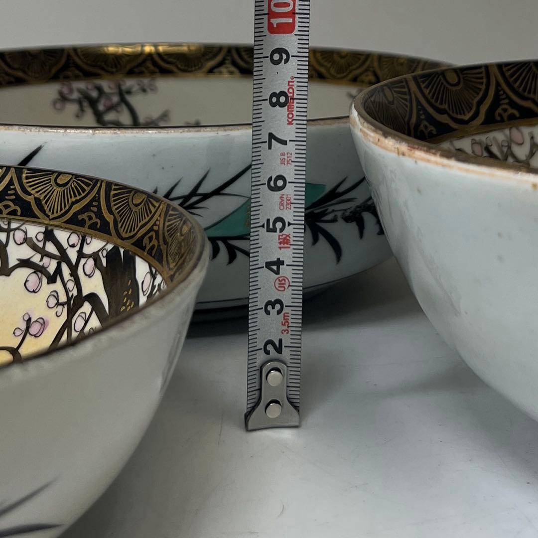 明治時代 九谷焼 三ツ鉢 東キ8-0204②